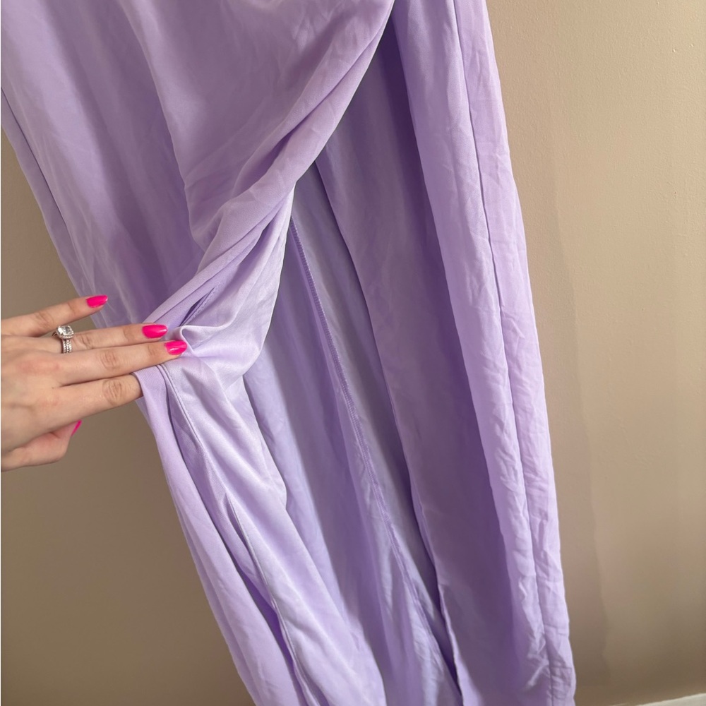Lulus Glamorous Disposition Lavender Ruched Maxi Dress Size Large Bridesmaid - Picture 9 of 9